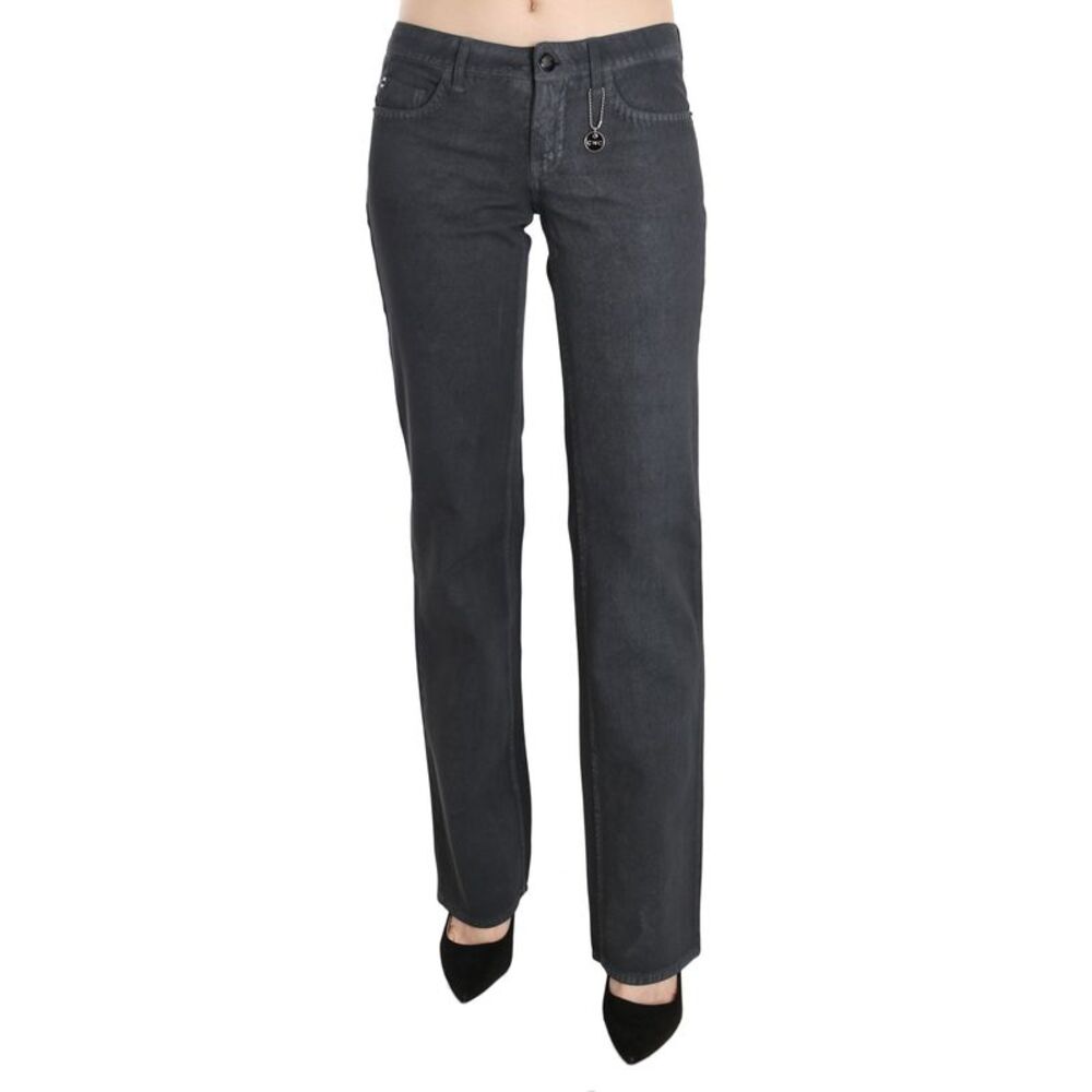 Costume National Gray Low Waist Straight Denim Pants Women's Jeans